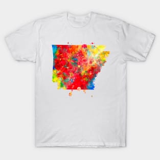 Arkansas State Watercolor Map Painting T-Shirt